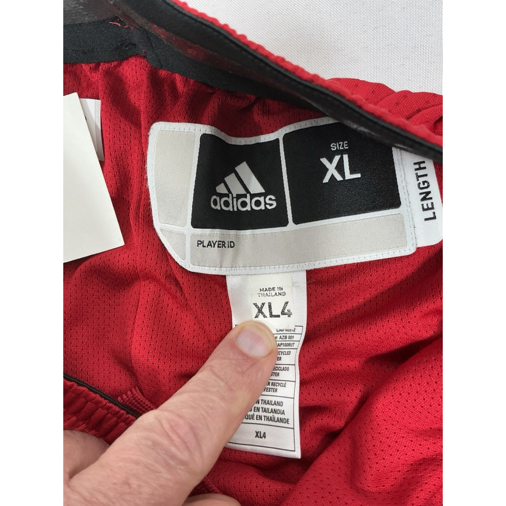 Mens Excellent Cond. Adidas Rutgers Red Pull On Basketball Shorts XL + 4 Inch - Picture 6 of 8